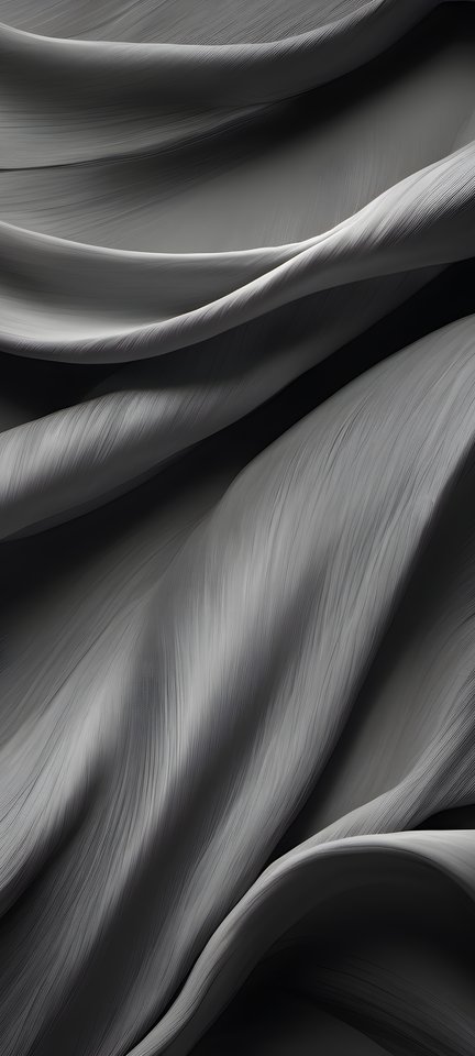 Charcoal silk folds catching soft light in a gray monochrome abstract