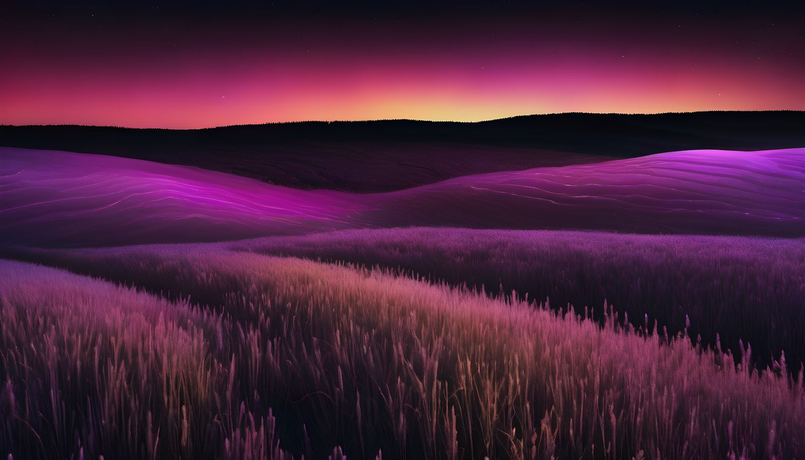 Aurora like gradient bands over a dark field