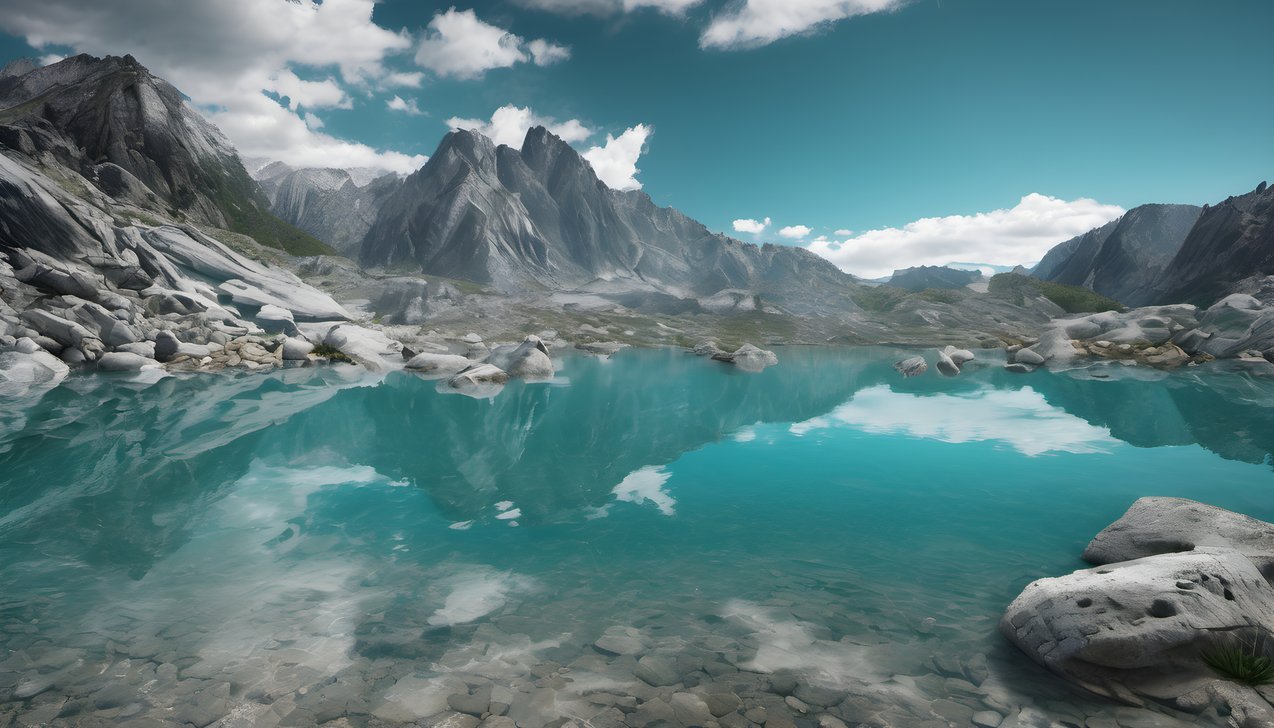 A turquoise alpine lake framed by granite shores