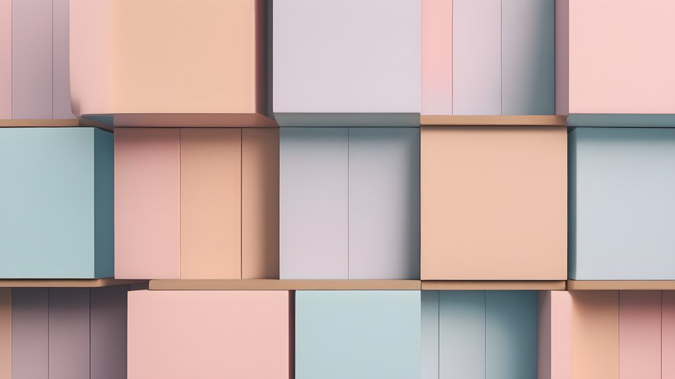 Pastel blocks stacked in a studied balance in soft morning light