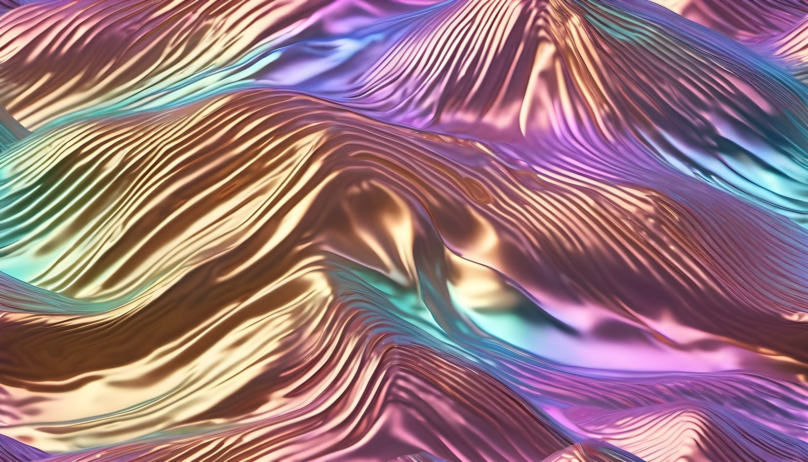 Holographic foil rippling in soft waves in soft diffused light