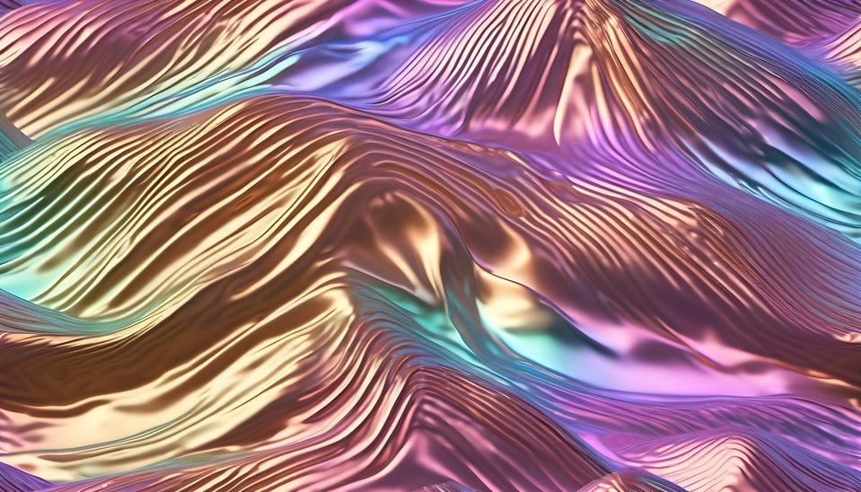 Holographic foil rippling in soft waves in soft diffused light