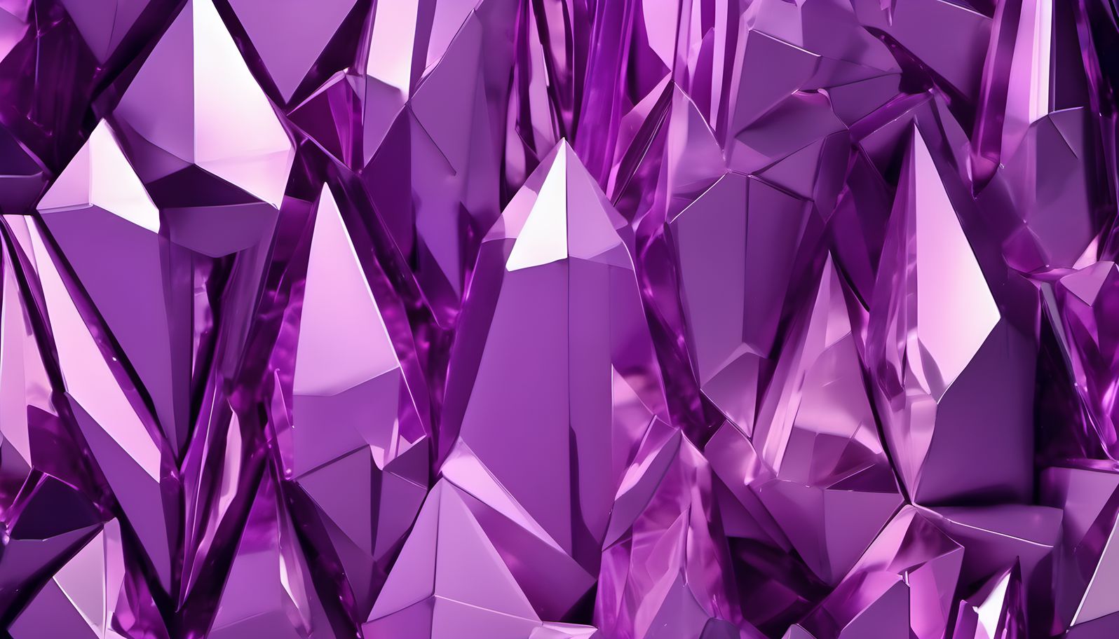 Crystal like shards lit in violet light with high contrast